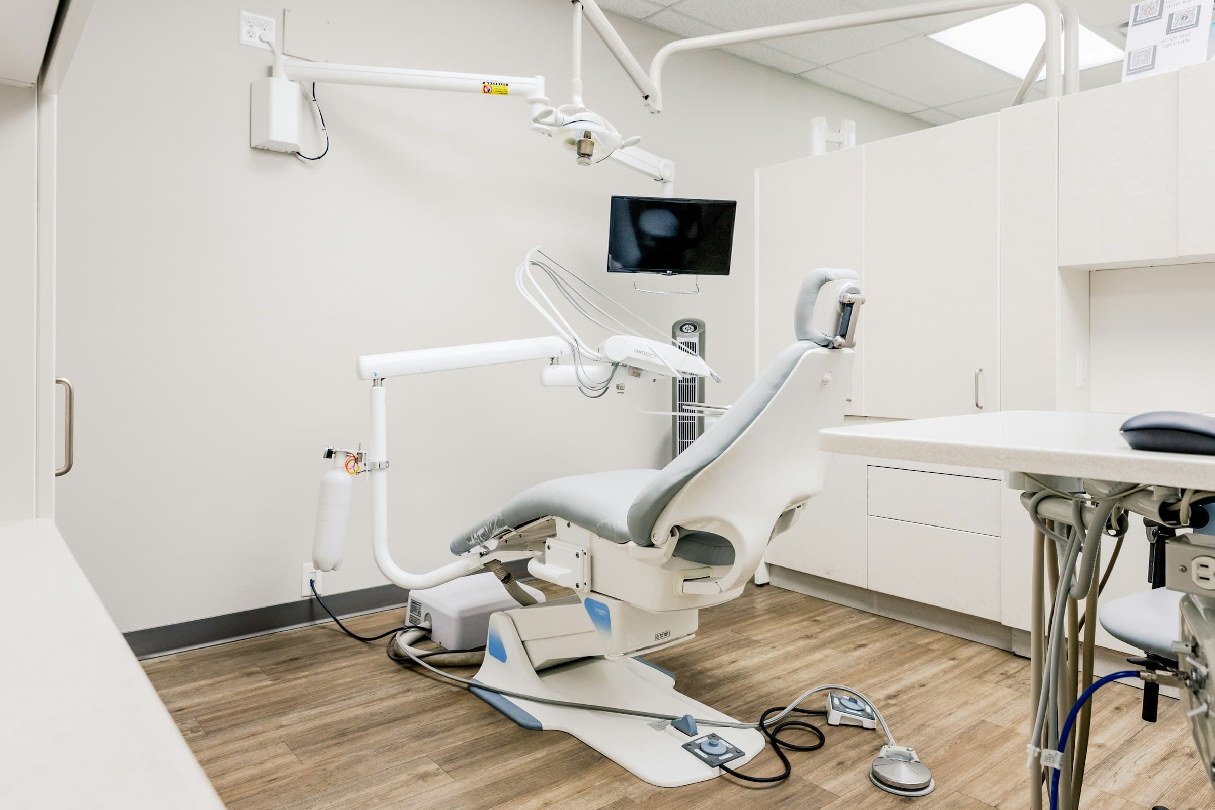 A calm, light-filled treatment room at Ferngate Dental
